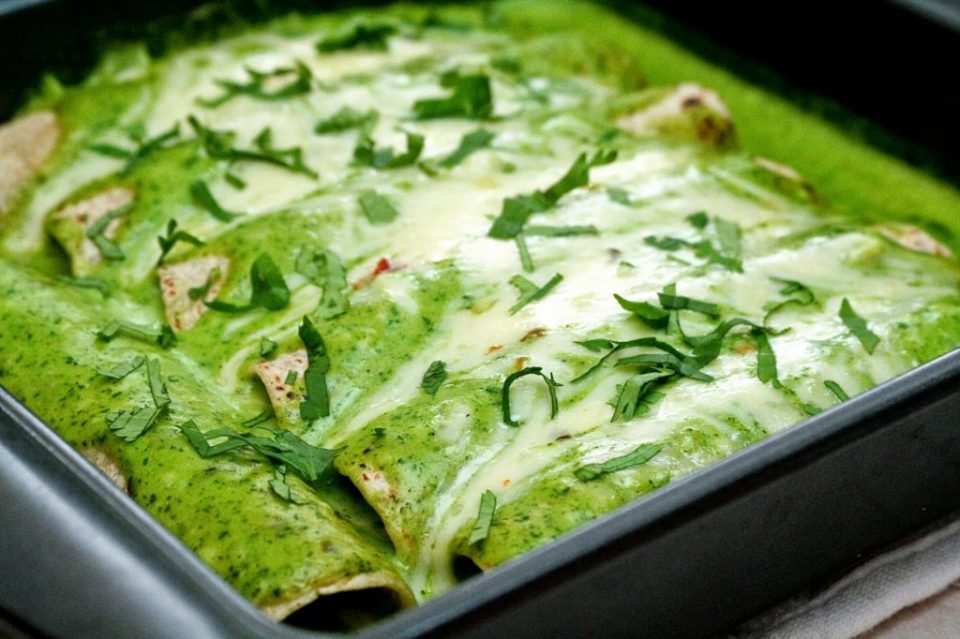 Enchiladas de espinaca de queso